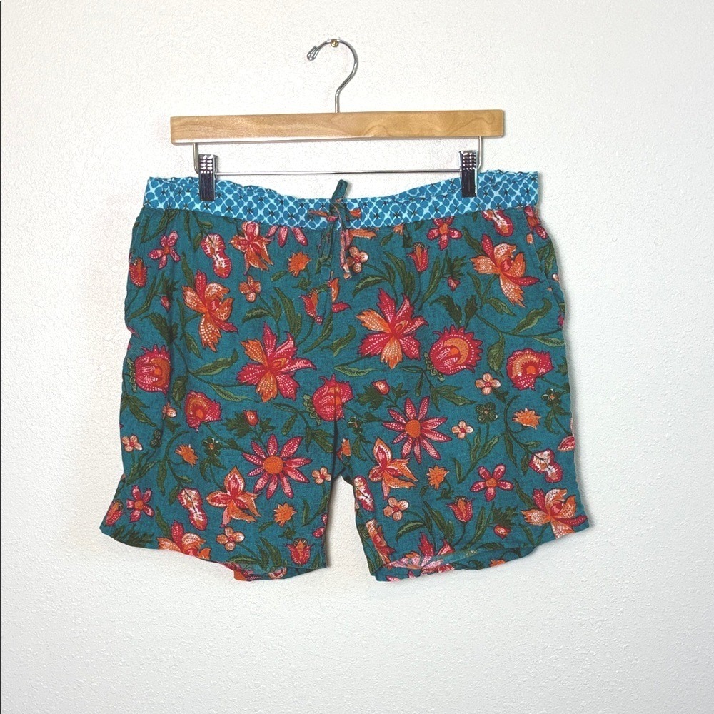 SUNDANCE Women Medium Colorful Cotton Drawstring Shorts Lightweight Beachy Boho